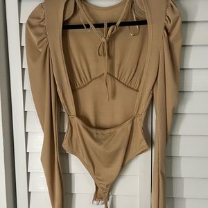 Tan Going out body suit